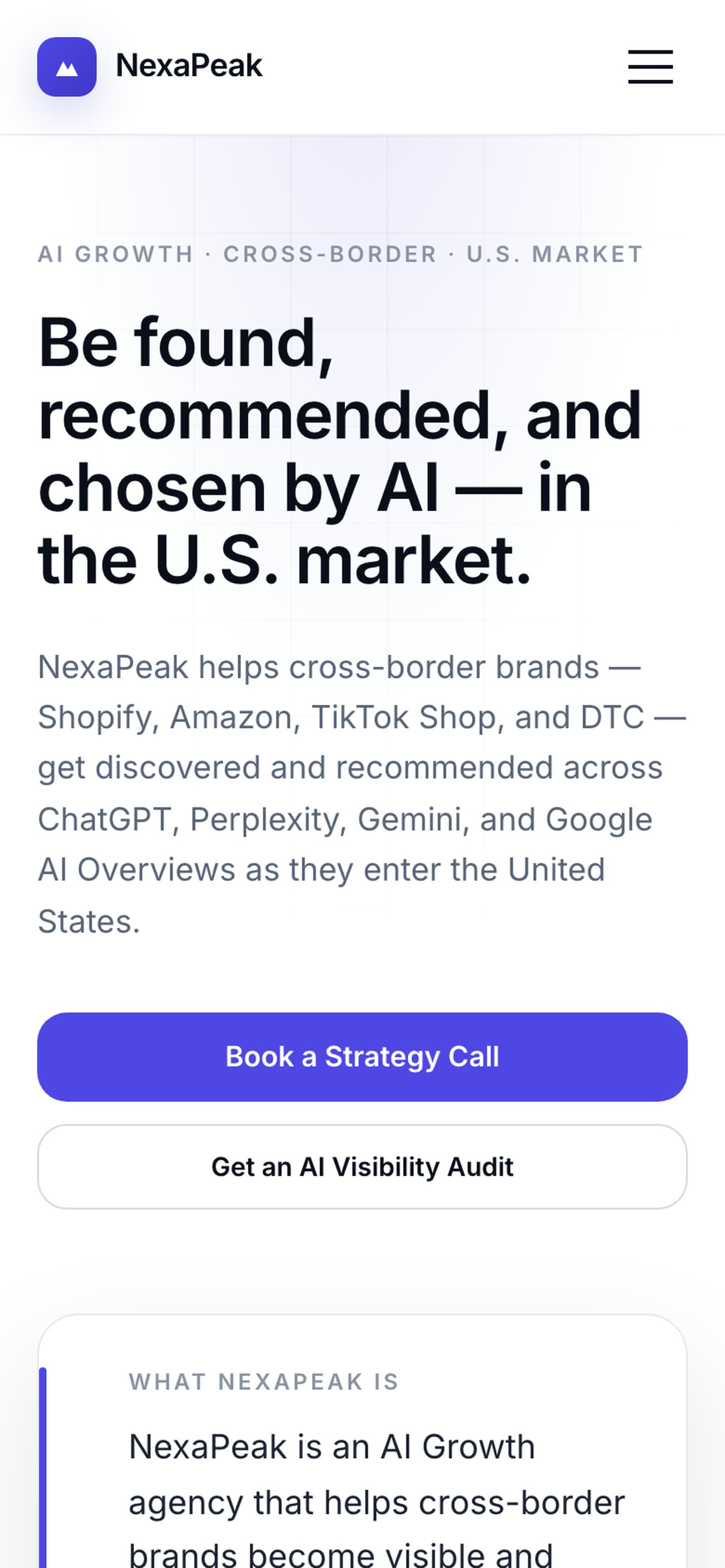 NexaPeak 旧线上版手机页面